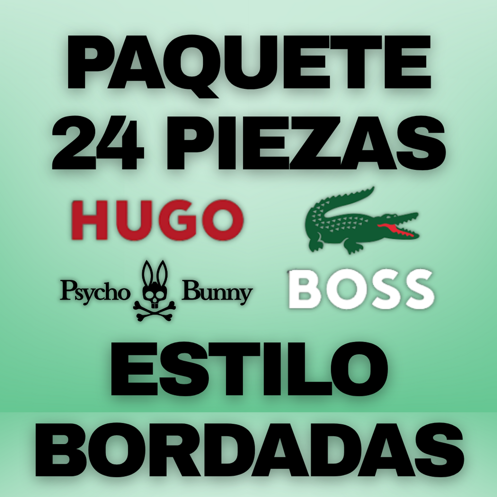 PAQUETE MAYORISTA 24 PIEZAS - BORDADAS